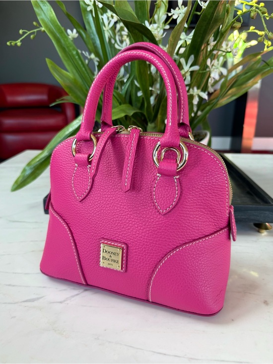 Dooney & Bourke Handbags - New Dooney & Bourke Lucca Leather Small Satchel Fuchsia